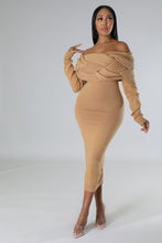 Load image into Gallery viewer, Camel Knit Bodycon Dress